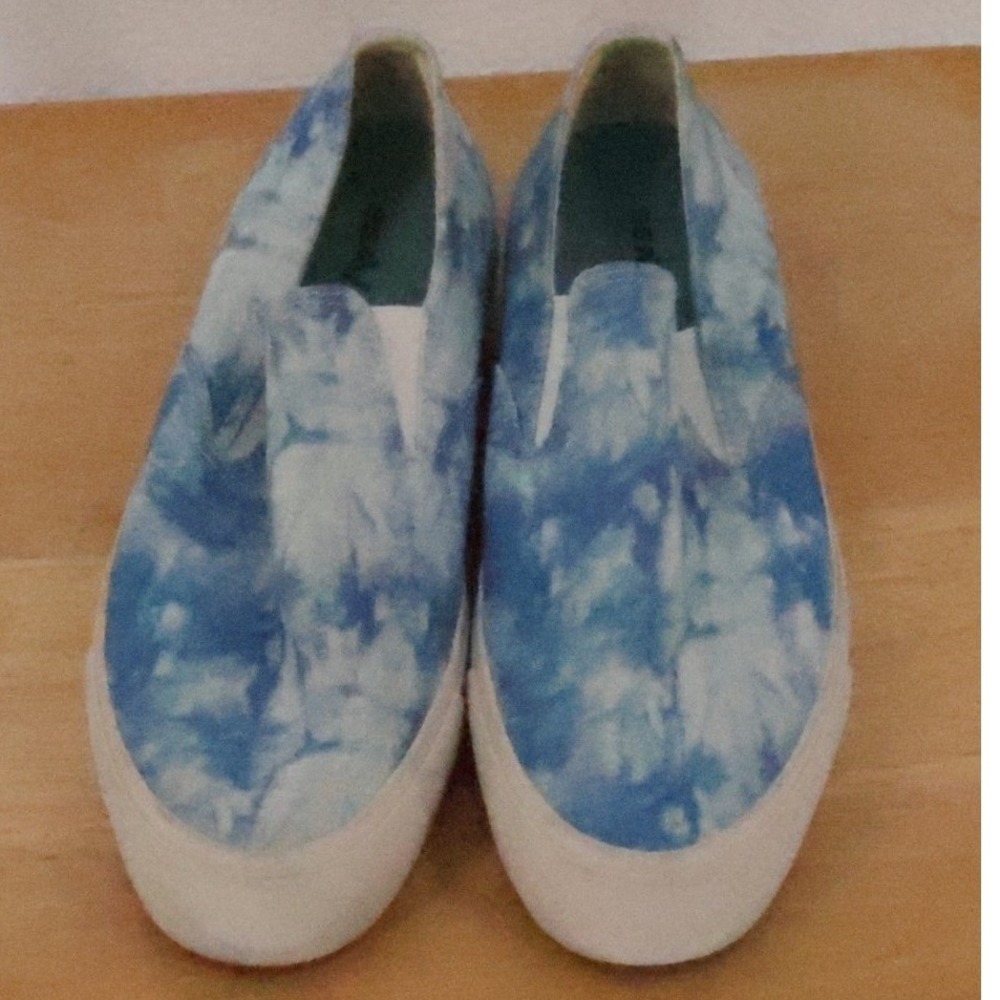 SeaVees Baja Slip On Platform Sneakers Womens Size 9.5 Blue Tie Dye Canvas